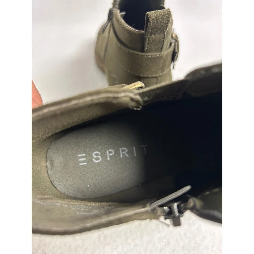 Boho Gorpcore Esprit Womens 8.5M Olive Green Sienna Ankle Bootie E1SIE60
